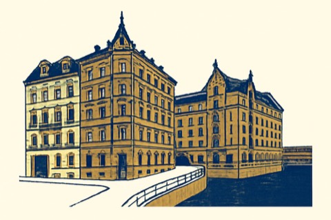 Berliner, Münchner und Hamburger Wohngebäude zur Veranschaulichung der Zweitwohnungsteuer.
