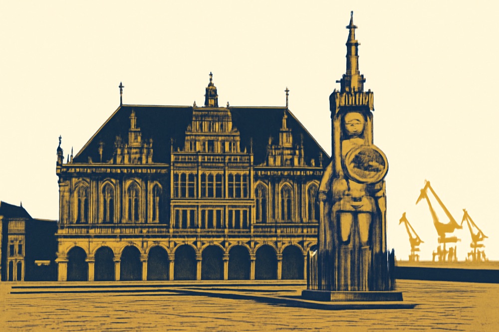 Bremen — the brick town hall and the Roland statue