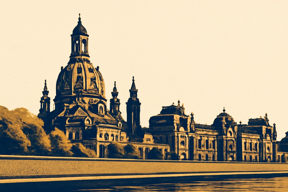 Dresden — the Frauenkirche dome above the Elbe