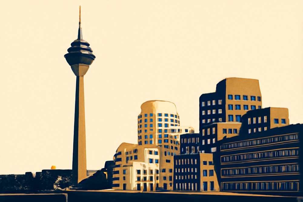 Düsseldorf — the Rheinturm and the Medienhafen